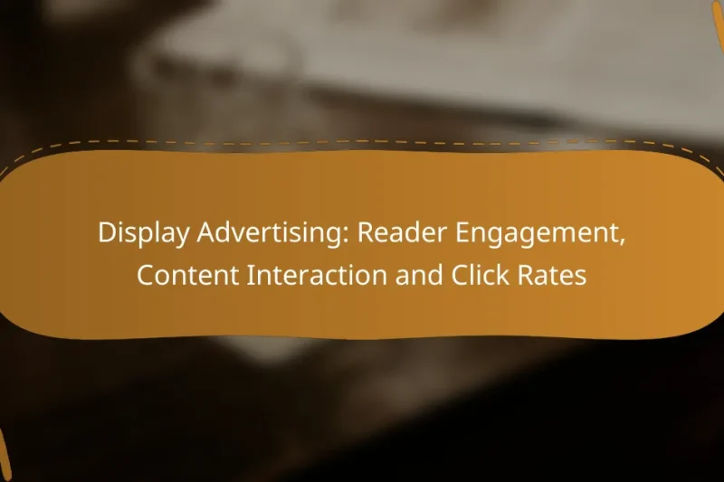 Display Advertising: Reader Engagement, Content Interaction and Click Rates