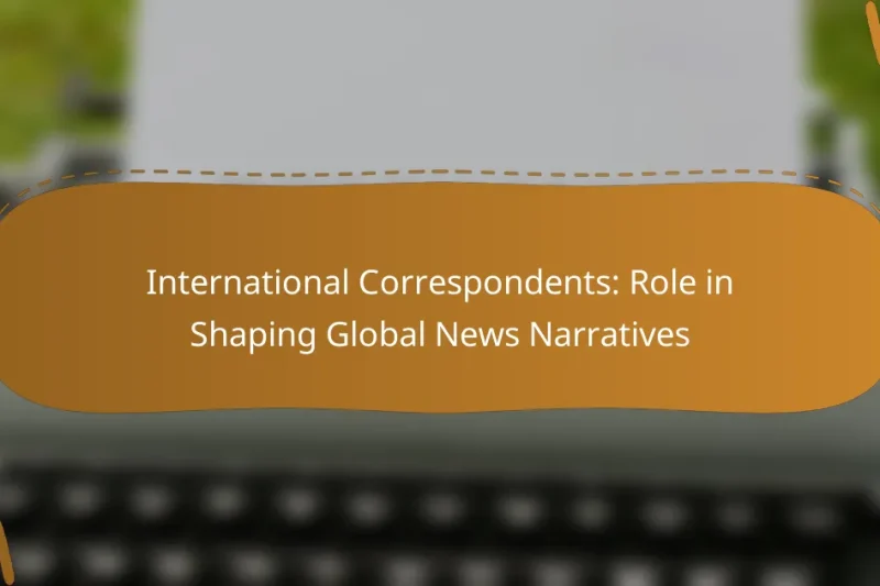 International Correspondents: Role in Shaping Global News Narratives