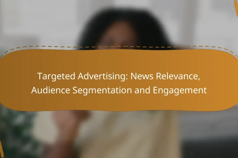 Targeted Advertising: News Relevance, Audience Segmentation and Engagement