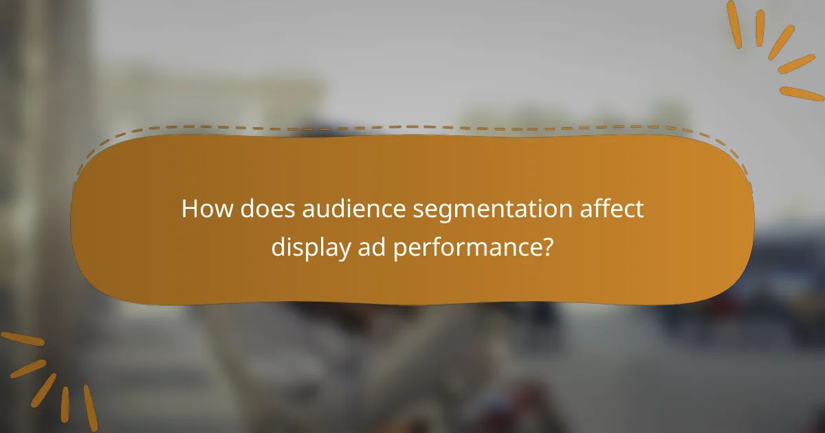 How does audience segmentation affect display ad performance?