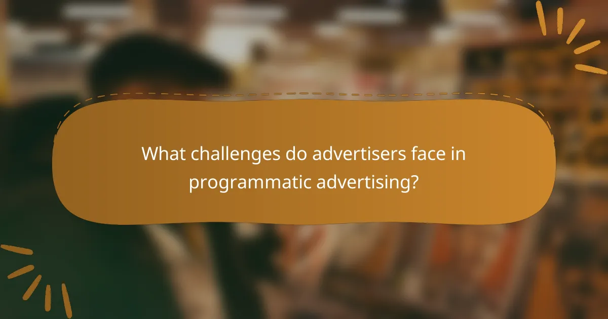 What challenges do advertisers face in programmatic advertising?